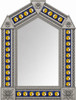 Handcrafted arch talavera sun moon tin wall mirror