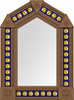 Handcrafted arch talavera sun moon light brown tin wall mirror