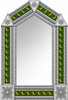 Handcrafted arch lizard talavera tile tin mirror frame
