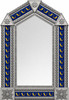Handcrafted arch tin mirror talavera lizard tiles