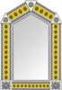 Handcrafted arch tin mirror with cactus talavera tiles