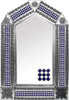 tin mirror with rustic tiles