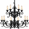 Spanish style wrought iron chandelier black