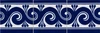 Talavera tile cobalt scroll border classic design with handcrafted blue and white pattern