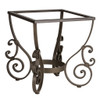 Wrought iron table base with scroll legs for square top