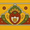 Mexican talavera tile yellow green heart border