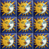 hand painted Mexican tiles yellow white