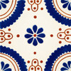 Blue talavera floral medallion tile