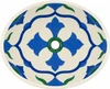 Talavera bathroom sink blue quatrefoil main product image showing the complete hand-painted design
