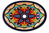 Vibrant floral talavera bathroom sink
