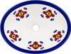Talavera cobalt petal motif sink