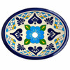 Blue floral talavera bathroom sink