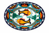 Talavera orange fish bathroom sink