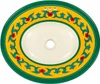 Oval talavera bathroom sink green vine floral design