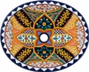 Oval talavera bathroom sink multicolor geometric medallion design