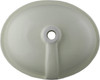 Elegant Mexican bathroom oval sink with a green scrollwork pattern back view