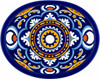 Vibrant Mexican bathroom sink with cobalt artistry