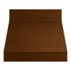 Simple under cabinet copper range hood with light coffee patina finish, compact hammered canopy with warm brown copper tones