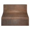 Custom box copper range hood front view with hammered or smooth finish on white background