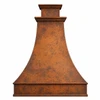 Hammered Hacienda copper range hood with antique patina, front view