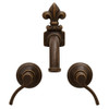 Brass wall mount faucet with rustic dark patina finish