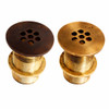 Optional drain assbembly for a brass scalloped shell bathroom sink with radial fluted design 