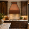 Classic copper range hood - Rustic design in a custom kitchen with tailored cabinetry