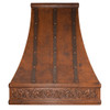 Custom copper kitchen range hood - front view