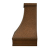 Copper range hood for wall or island installation shown front side