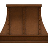 Copper range hood for wall or island installation shown front view