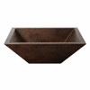 Double wall rectangular tapered  copper vessel sink