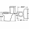 Mexican hand-painted blue and white Talavera toilet shown with shape and detailed dimensions diagram