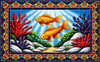 Talavera underwater fish tile mural mexican design style