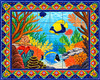 Tropical underwater talavera tile mural