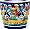 Mexican talavera pot - Teardrop floral medallions