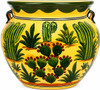 Talavera flower pot with cactus desert design