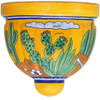 2 x Mexican talavera wall sconce with cactus and yellow desert design