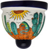 2 x Mexican talavera wall sconce with lizard and desert sun design