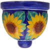 2 x Mexican talavera wall sconce with sunflower and cobalt blue design