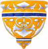 2 x Mexican talavera wall sconce with blue and orange motif