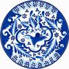 Blue floral bird decorative talavera plate traditional mexican design