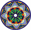 Round talavera bathroom sink floral geometric design