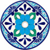 Round talavera bathroom sink turquoise floral design
