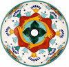 Round talavera bathroom sink terracotta floral design