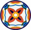 Round talavera bathroom sink terracotta petal motif