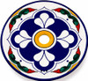 Round talavera bathroom sink blue floral design