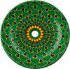 Round talavera bathroom sink green mandala design Mexico