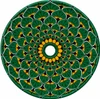 Round talavera bathroom sink green mandala design Mexico