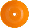 Round Mexican bathroom sink solid orange talavera design