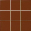 Solid coffee brown Mexican talavera tiles arranged in a 3x3 tile set with matching grout
